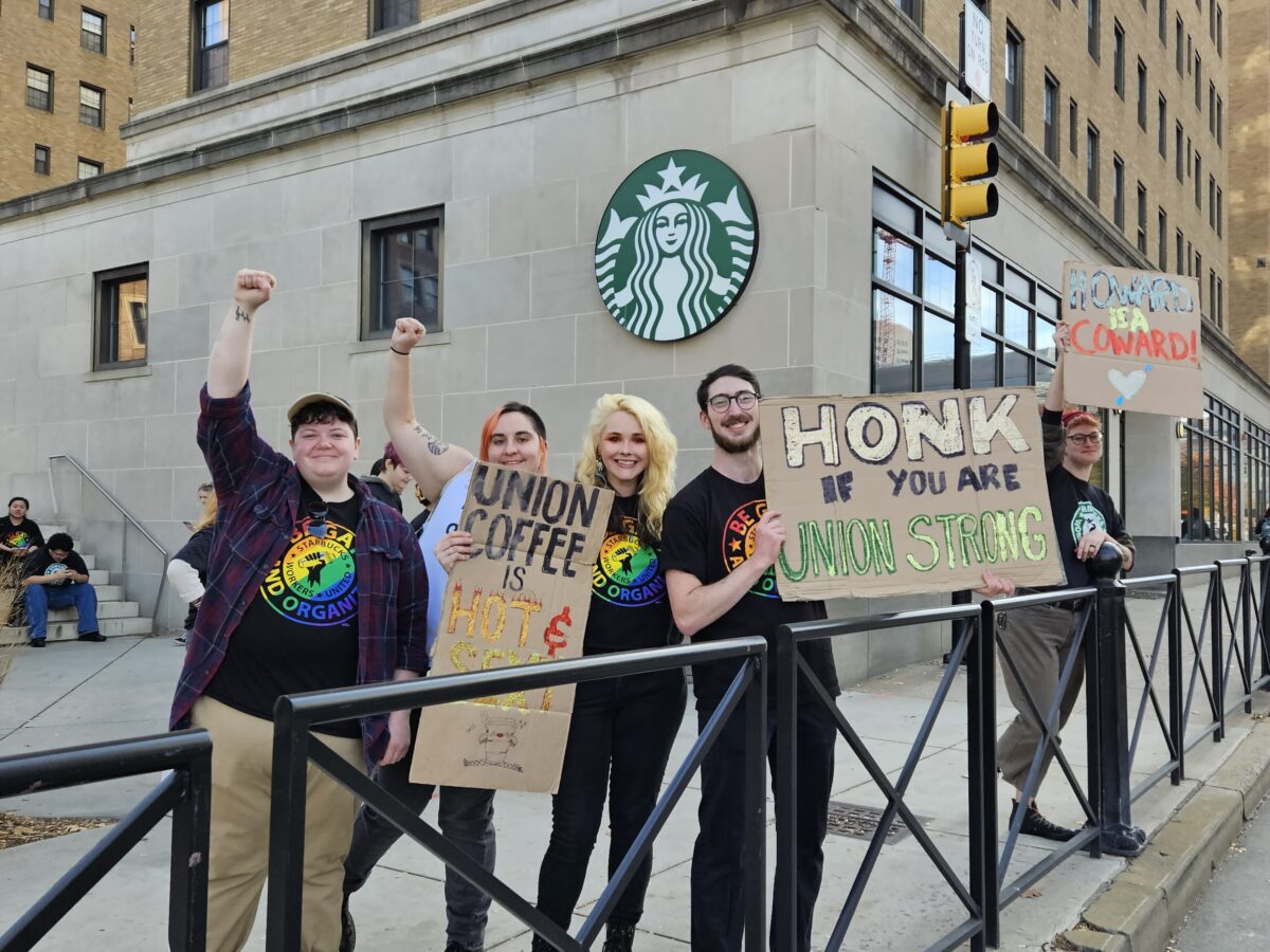 ‘Something that I strongly believe in’: Starbucks workers in Pittsburgh take part in Red Cup Rebellion to protest labor issues at coffee giant